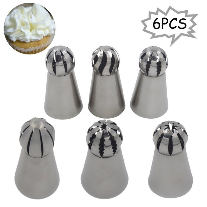 Superelead New and Improved Russian Icing Piping Nozzles Sphere Ball Tips Pastry Cake Fondant Cupcake Buttercream... N6