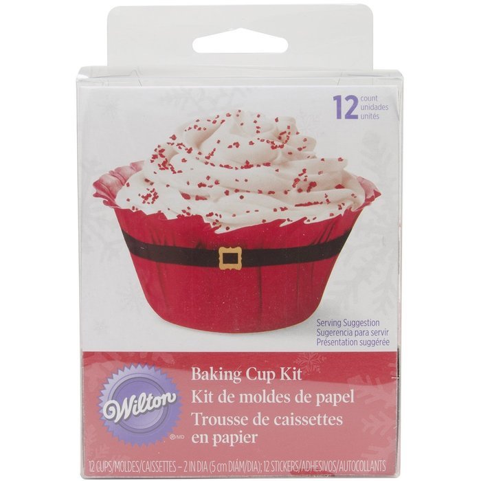 Wilton 415-1823 12-Pack Santa Belt Standard Ruffled Baking Cups