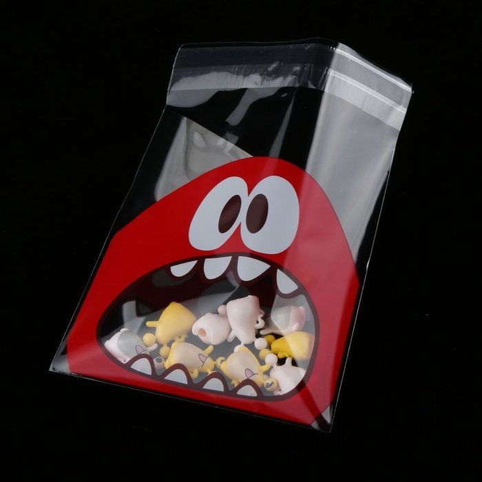 Cute Foodie Monster Self-Adhesive Cookie Candy Wrapping Gift Seal Bag 4 Colors - Pink, 10*10cm N17