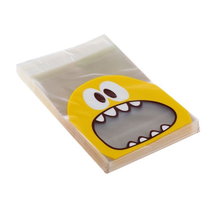 Cute Foodie Monster Self-Adhesive Cookie Candy Wrapping Gift Seal Bag 4 Colors - Pink, 10*10cm N18