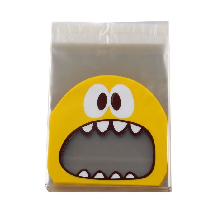 Cute Foodie Monster Self-Adhesive Cookie Candy Wrapping Gift Seal Bag 4 Colors - Pink, 10*10cm N19
