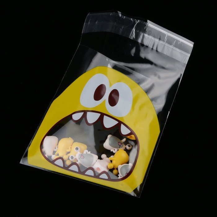 Cute Foodie Monster Self-Adhesive Cookie Candy Wrapping Gift Seal Bag 4 Colors - Pink, 10*10cm N21