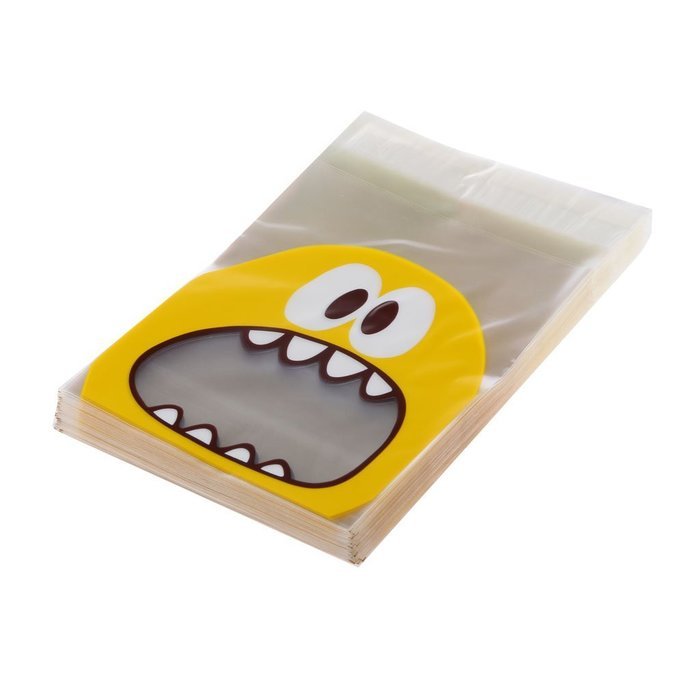 Cute Foodie Monster Self-Adhesive Cookie Candy Wrapping Gift Seal Bag 4 Colors - Pink, 10*10cm N23