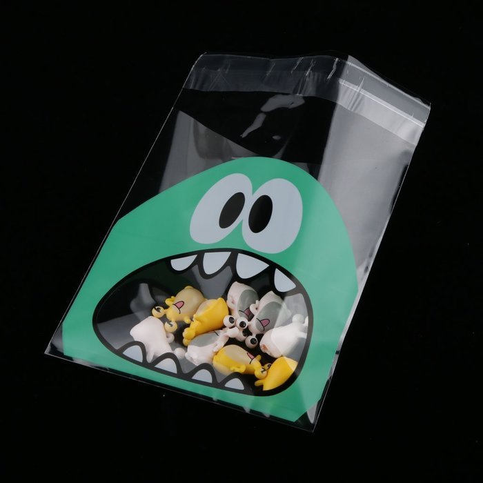 Cute Foodie Monster Self-Adhesive Cookie Candy Wrapping Gift Seal Bag 4 Colors - Pink, 10*10cm N30