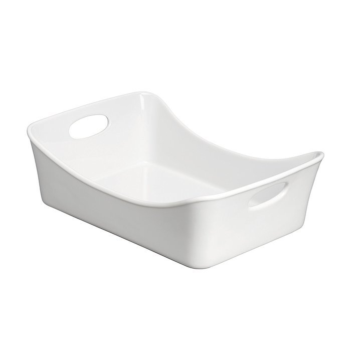 Rachael Ray Stoneware 9" x 13" Rectangular Lasagna Lover Pan, White