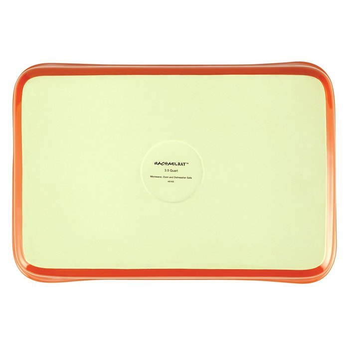 Rachael Ray Stoneware 9" x 13" Rectangular Lasagna Lover Pan, White N3