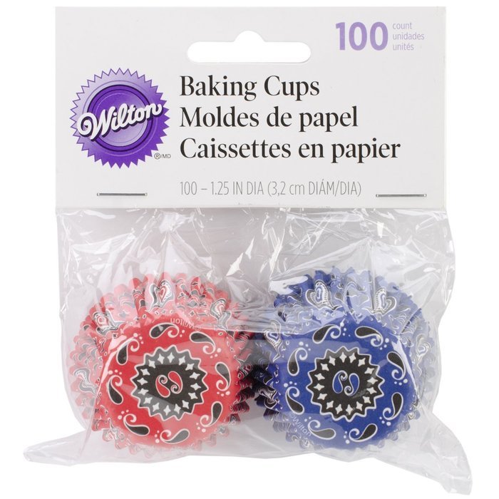 Wilton Baking Cups,Mini, Bandana Print, 100-Pack