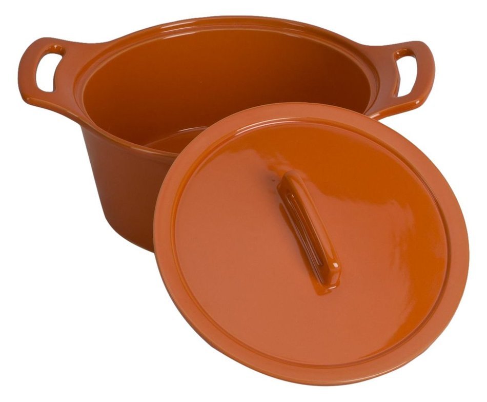 Omniware 1170645 Casserole with Lid Round, 8.5" Diameter, Orange