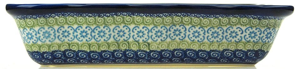 Ceramika Boleslawiecka Kalich Polish Hand Painted Baking Dish 8" x 6" x 1.75" (Red Roses) N4