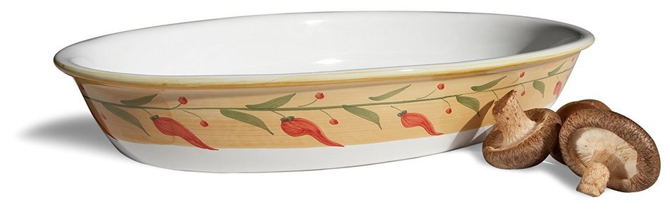 Caleca Chili Peppers Large Oval Baking Dish