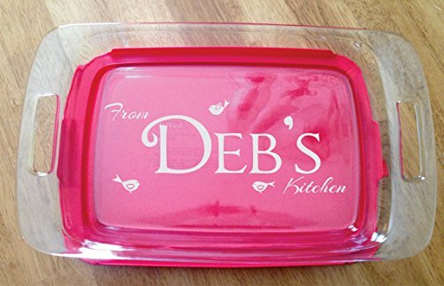 Personalized Pyrex Dish 7x11 Kitchen Gift Wedding Anniversary W/lid Birds