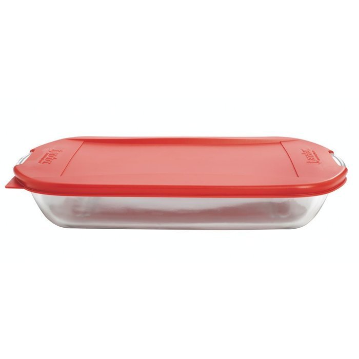 Anchor Hocking 91819 TrueFit Cake Dish with Cherry Lid, 8", Clear