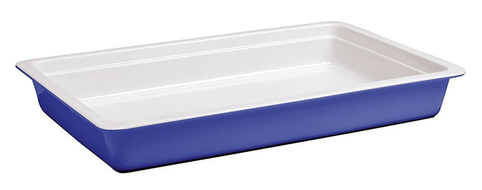 World Cuisine 44342B06 Porcelain Induction Hotel Pan, Large, Blue