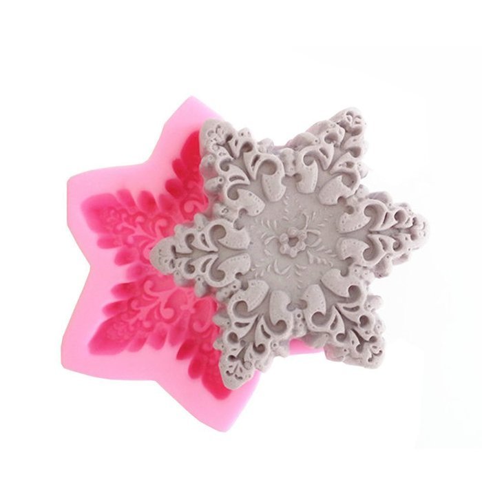 Wocuz W0398 3d Big Snowflake Silicone Candle Making Mold Soap Mold DIY Craft Mould Cake Top Decoration