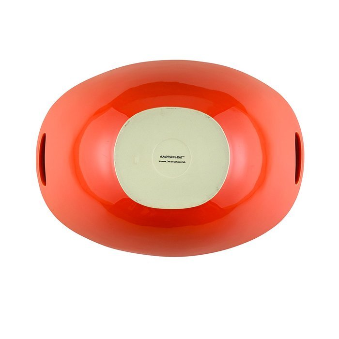 Rachael Ray Stoneware 15" Salad Serving Bowl, Red N5