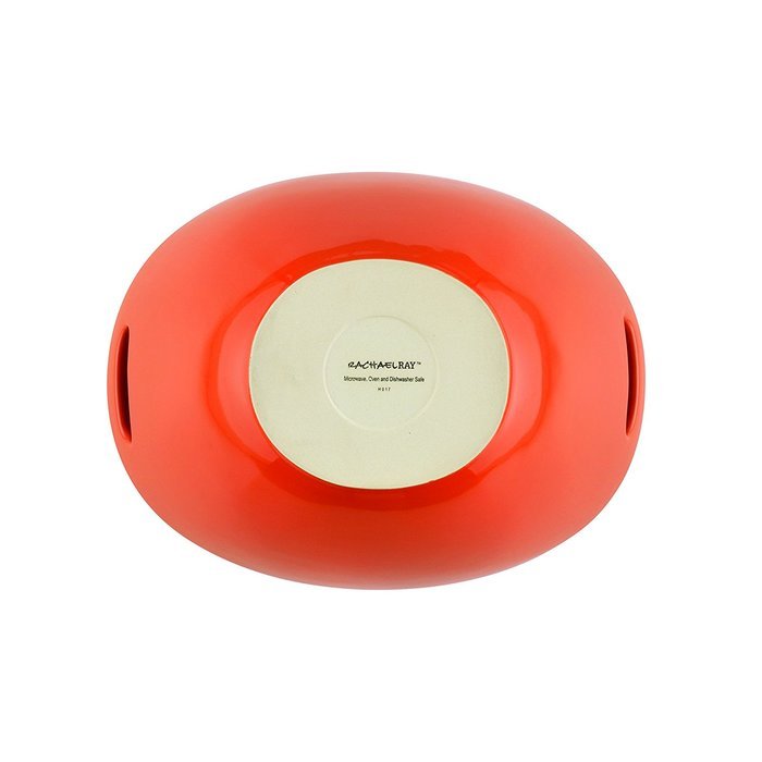 Rachael Ray Stoneware 15" Salad Serving Bowl, Red N7
