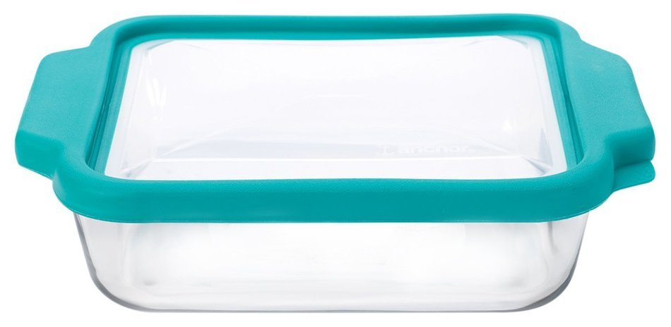 Anchor Hocking 3-Quart Glass Baking Dish with Teal TrueFit Lid N6