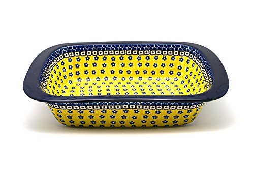 Polish Pottery Baker - Deep Dish with Grip Lip - Sunburst