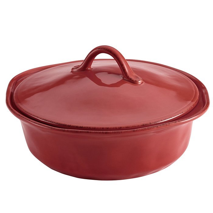 Rachael Ray Cucina Stoneware 3-Piece Round Casserole & Lid Set, Agave Blue N21