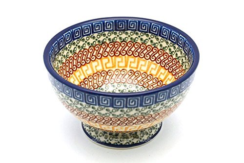 Polish Pottery Bowl - Pedestal - Small - Autumn