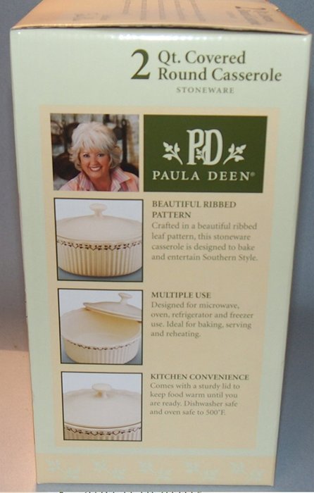 Paula Deen 2 Qt Covered Round Stoneware Casserole 51895 N3