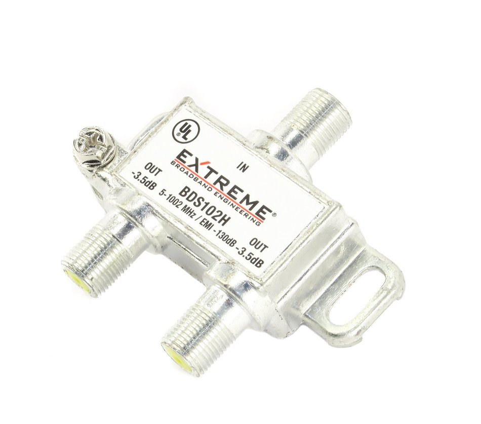 Extreme 2 Way HD Digital 1Ghz High Performance Coax Cable Splitter BDS102H