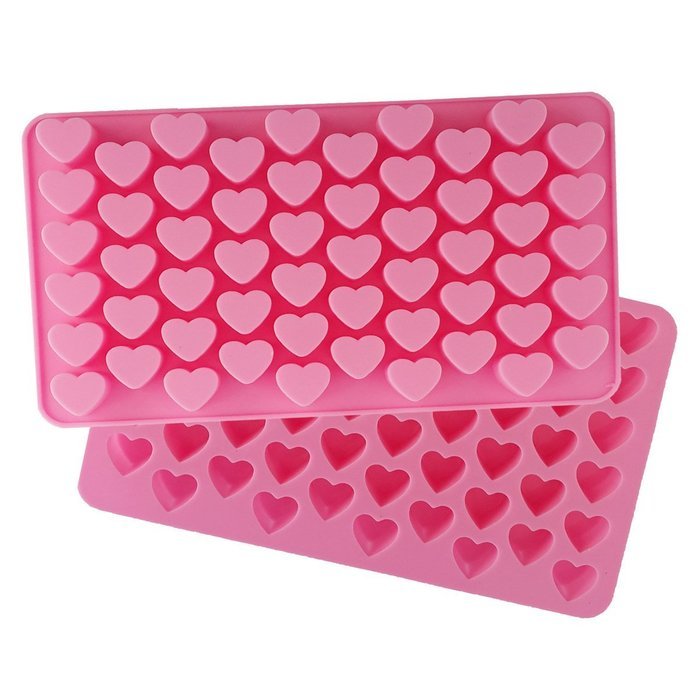 Always Your Chef 2 Pack 55-Cavity Silicone Candy Molds/Chocolates Molds/Ice Cube Trays, MINI Heart Shaped, Random...