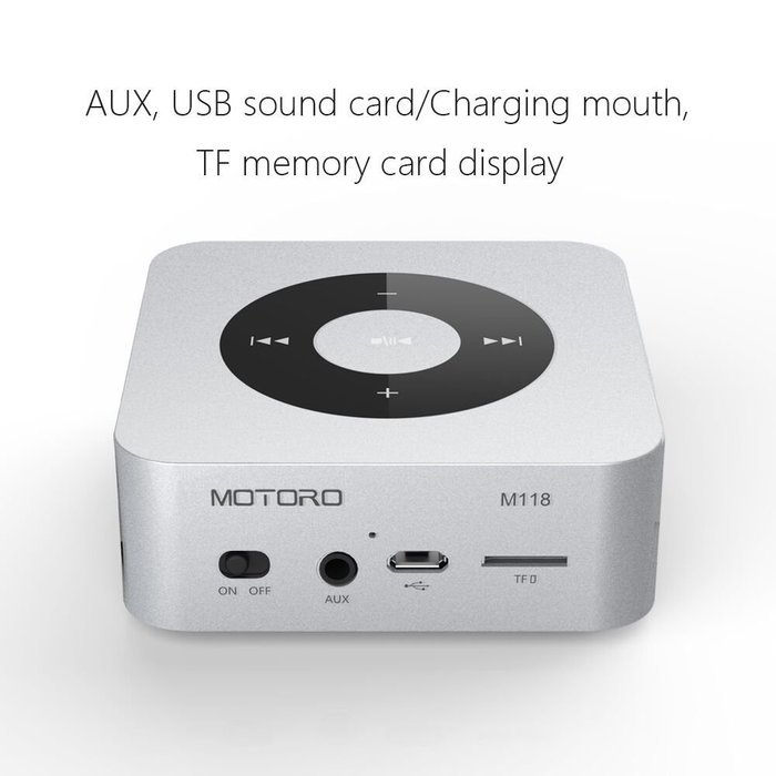 MOTORO Ultra-Portable Bluetooth 4.0 Speaker, Support Aux Line Connection Hands-free Work for iPhone iPad iPod... N4