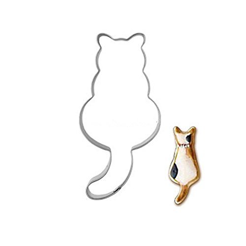 FairyTeller Baking Supplies Cat Cookie Stamp Cutter Mousse Biscuit Tools Modelling Tools Stainless Steel Bake-Ware...