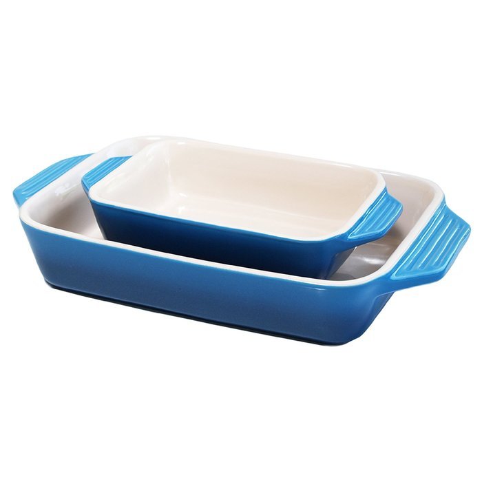 Le Creuset Stoneware Palm Rectangular 2 Piece Casserole Dish Set N2