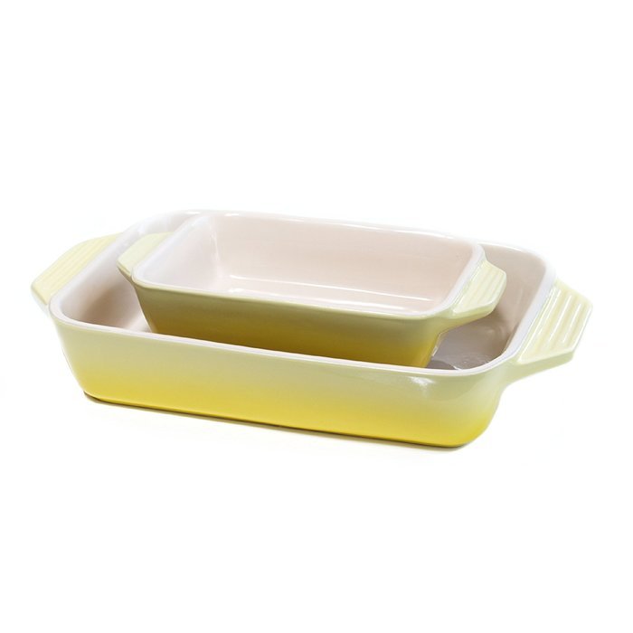 Le Creuset Stoneware Palm Rectangular 2 Piece Casserole Dish Set N7