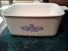 VINTAGE CORNING WARE BLUE CORNFLOWER RECTANGULAR COOKWARE P4B 7"X5 1/2"X3"