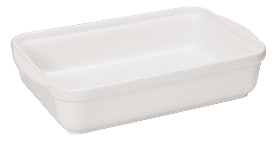 Paderno World Cuisine White Ceramic Rectangular Baker, 1 1/2-Quart