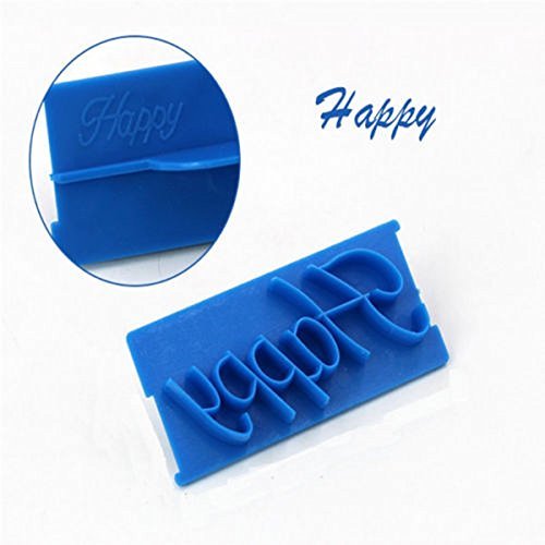Generic 6PCS Cookie Fondant Cutter Decorating Cake Mold Happy Birthday Letter Sugarcraft Mould N5