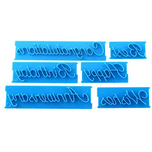 Generic 6PCS Cookie Fondant Cutter Decorating Cake Mold Happy Birthday Letter Sugarcraft Mould N9