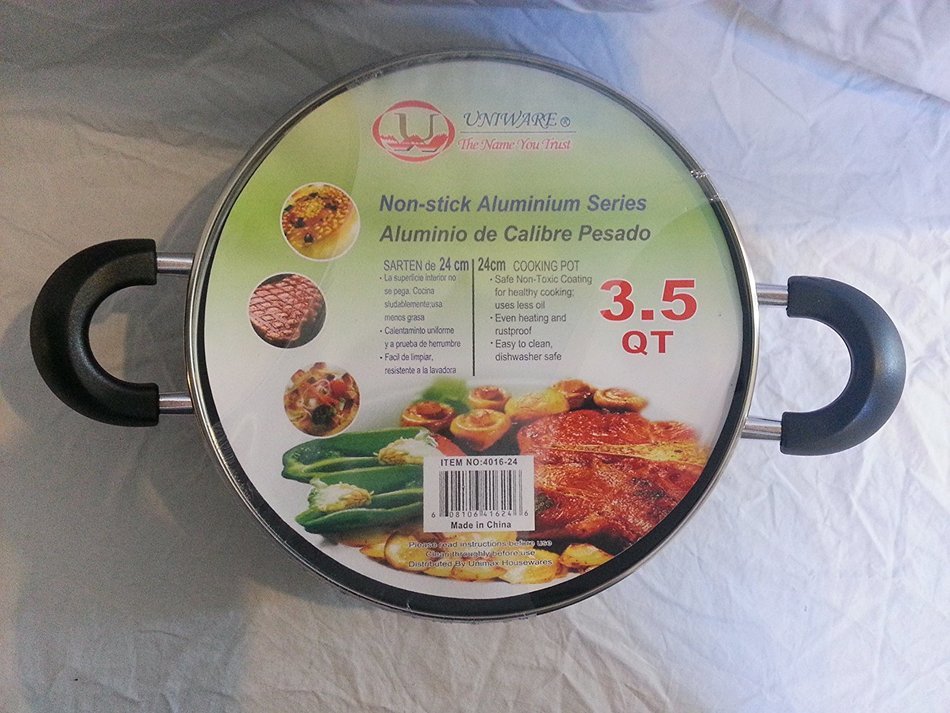 Non-Stick Aluminium Rounded Cooking Pot / Casserole w/ Glass Cover (6.5) N5