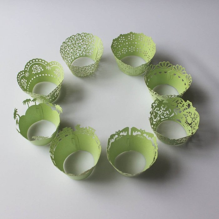 Sophiebella 60-count Green-Cupcake-Wrappers Decorating Supplies for Paper-Baking-Cups for Wedding Holiday - 5... N9