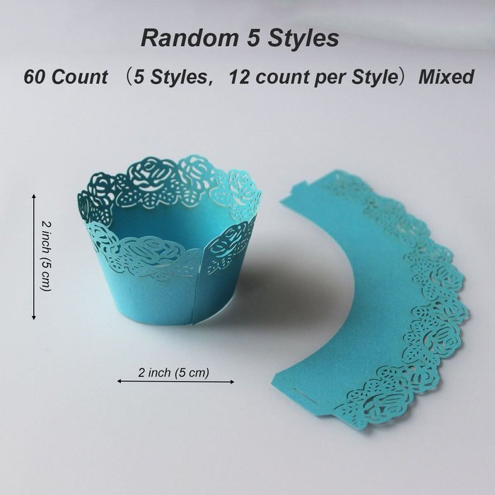 Sophiebella 60-count Green-Cupcake-Wrappers Decorating Supplies for Paper-Baking-Cups for Wedding Holiday - 5... N39