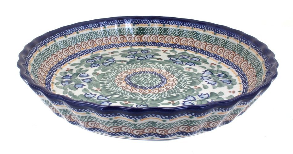 Polish Pottery Bluebell Pie Plate