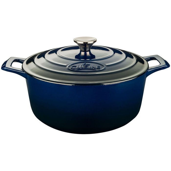 La Cuisine PRO 2.2 Qt Enameled Cast Iron Round Covered Dutch Oven, Cream N6