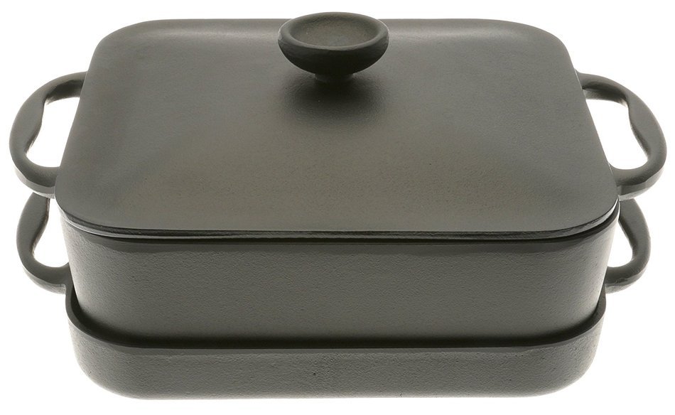 Iwachu Square Iron Sukiyaki Multi-Pan Set, Black