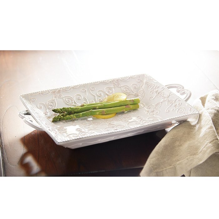 Mud Pie Knot and Beau Oven to Table Dish, Ivory