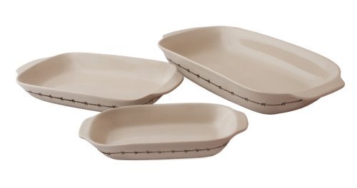 Western Barbwire Stoneware Baking Dish Set - 3 Piece