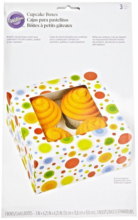 Wilton Kraft 4 Cavity Cupcake Boxes, 3 Count N3