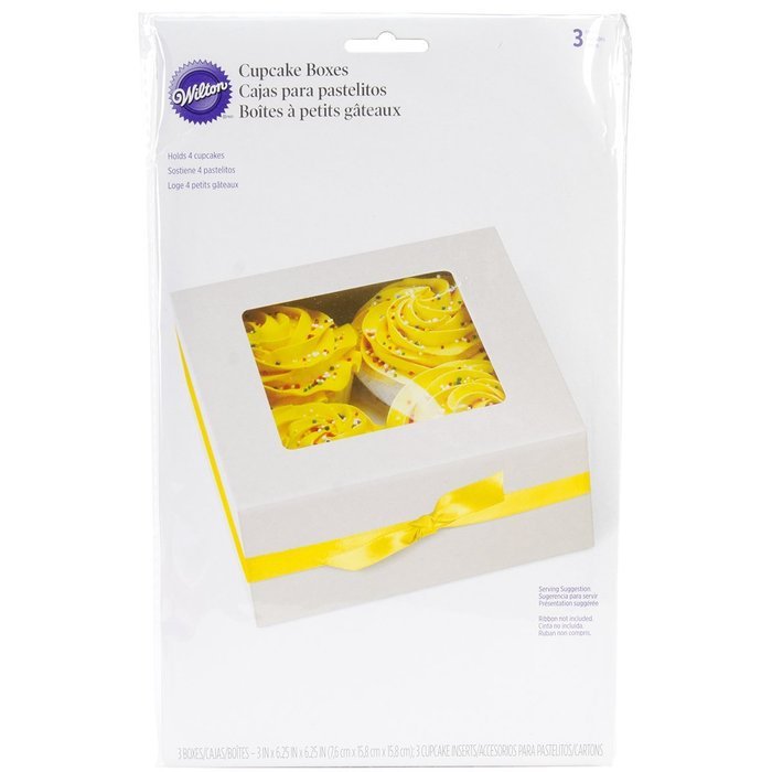 Wilton Kraft 4 Cavity Cupcake Boxes, 3 Count N5