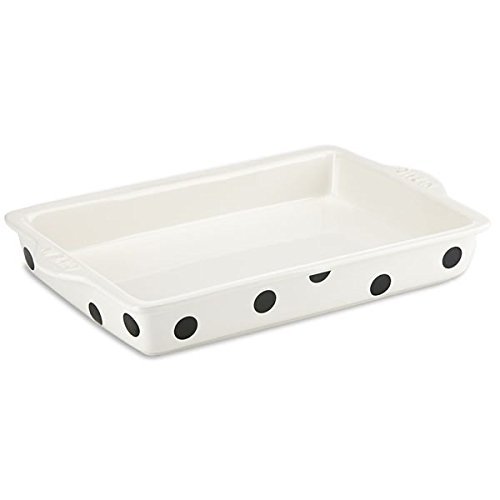 KSNY All in Good Taste Words B/W Lg Rect Baker, White