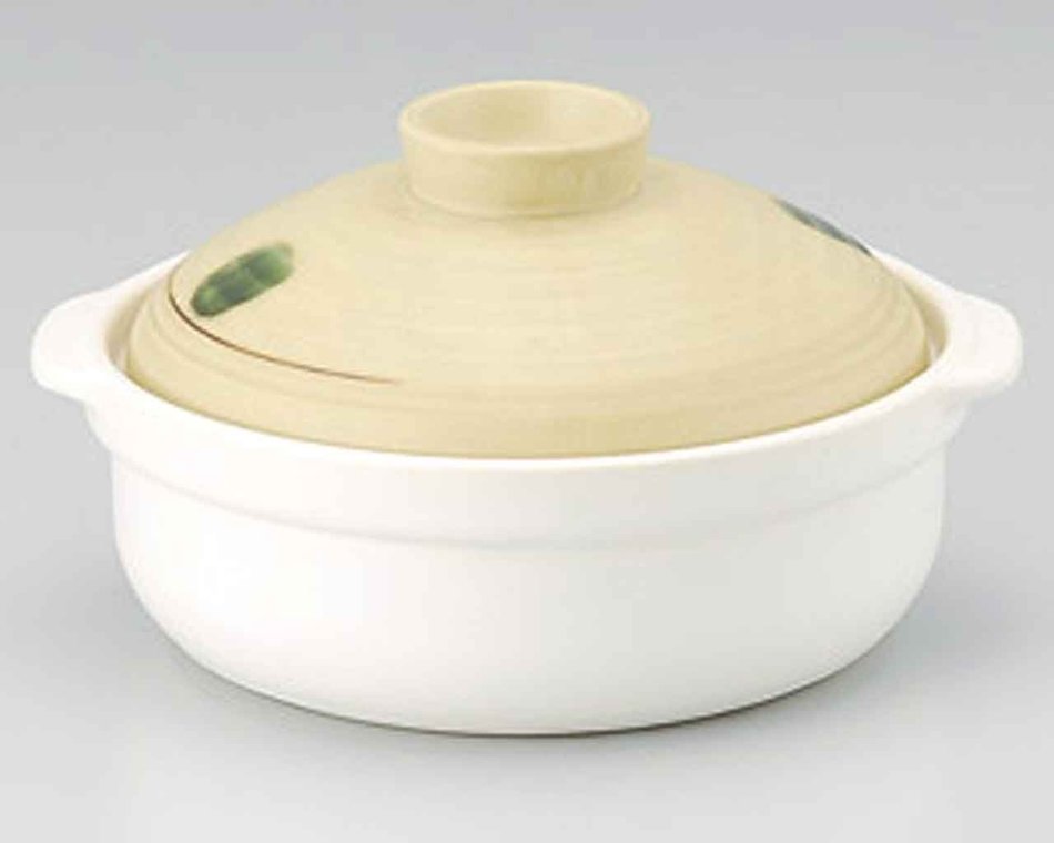 Yamabuki for 5-6 persons 13inch Donabe Japanese Hot pot White Ceramic Made in Japan