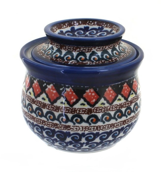 Polish Pottery Blue Horizon French Butter Dish