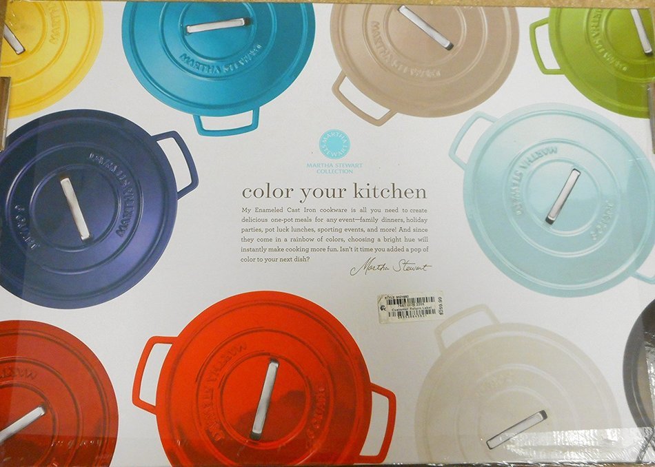 Martha Stewart Collection Collector's Enameled Cast Iron 8 Qt. Oval Casserole in Cranberry N2