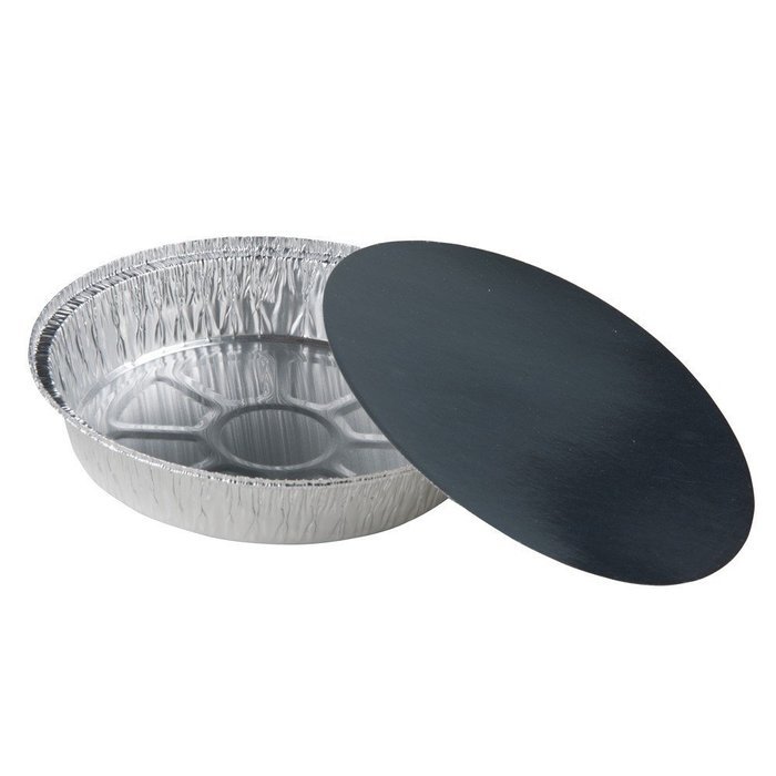 SafePro 9" Round Foil Take-Out Pan with Board Lid, Foil Pans - 100 / Case